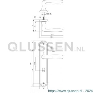 Intersteel Living 1692 deurkruk 1692 Bjorn op langschild WC 63/8 mm nikkel mat 0019.169265