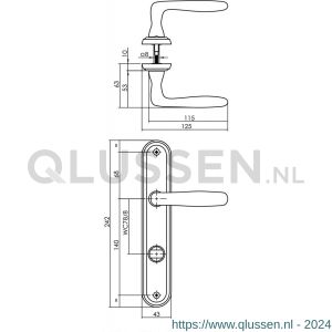 Intersteel Living 1692 deurkruk Bjorn op langschild WC 78/8 mm nikkel mat 0019.169269