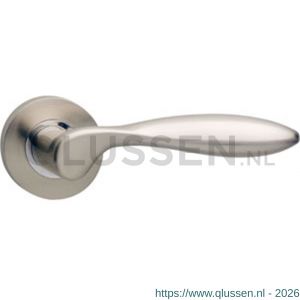 Intersteel Living 1695 gatdeel deurkruk links George op rond rozet 7 mm nokken nikkel mat 0019.169502B