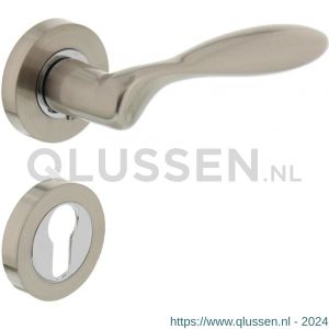 Intersteel Living 1695 deurkruk 1695 George op rond rozet 7 mm nokken met profielcilindergat plaatje nikkel mat 0019.169505