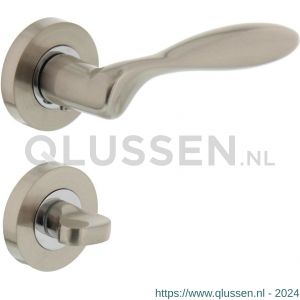 Intersteel Living 1695 deurkruk 1695 George op rond rozet 7 mm nokken met WC 8 mm nikkel mat 0019.169510