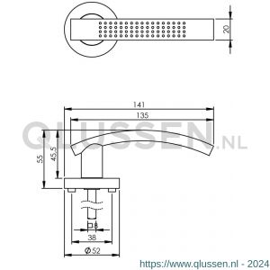 Intersteel Living 1696 deurkruk 1696 William op rond rozet 7 mm nokken nikkel mat 0019.169602