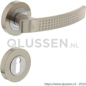 Intersteel Living 1696 deurkruk 1696 William op rond rozet 7 mm nokken met sleutelgat plaatje nikkel mat 0019.169603