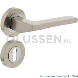 Intersteel Living 1705 deurkruk 1705 Ben op rond rozet 7 mm nokken met sleutelgat plaatje chroom-nikkel mat 0019.170503