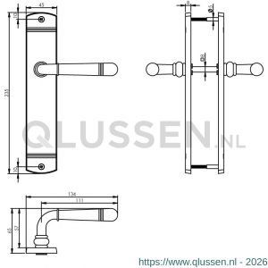 Intersteel Living 1705 deurkruk Emily op langschild blind nikkel mat 0019.170511