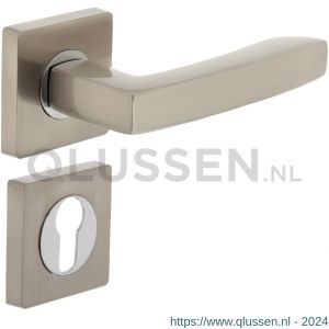 Intersteel Living 1714 deurkruk 1714 Dean op vierkant rozet 7 mm nokken met profielcilindergat plaatje chroom-nikkel mat 0019.171405