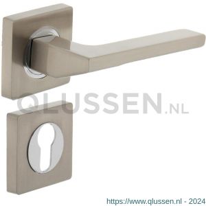 Intersteel Living 1715 deurkruk 1715 Ben op vierkant rozet 7 mm nokken met profielcilindergat plaatje chroom-nikkel mat 0019.171505