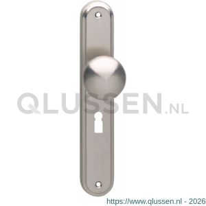 Intersteel Living 2126 knop 212624 rond vast op langschild sleutelgat 56 mm met stift M10/8x89 mm nikkel mat 0019.212624