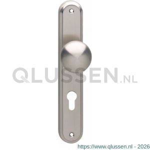 Intersteel Living 2126 knop 212636 rond vast op langschild profielcilinder 72 mm met stift M10/8x89 mm nikkel mat 0019.212636