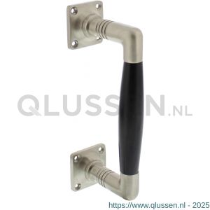 Intersteel Living 4261 greep Ton Basic 95/170 mm op vierkant rozet nikkel mat-ebbenhout 0019.426195