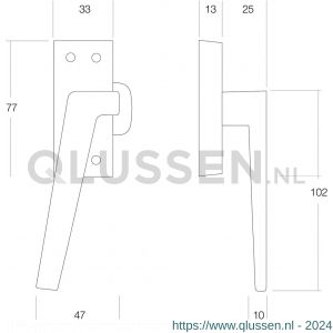 Intersteel Living 5615 raamsluiting met nok links nikkel mat 0019.561510B