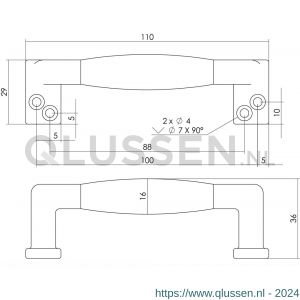 Intersteel Living 5616 handgreep recht ebbenhout 108 mm nikkel mat 0019.561640