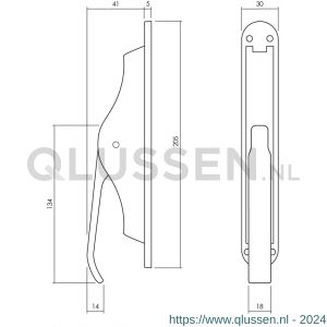 Intersteel Living 5620 set pomp-espagnolet inclusief stangenset 2x 1250 mm nikkel mat 0019.562031