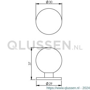 Intersteel Living 8476 meubelknop bol met plaat 30 mm nikkel mat 0019.847610