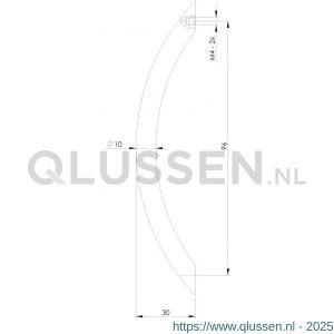 Intersteel Living 8750 meubelgreep gebogen diameter 10x96 mm nikkel mat 0019.875040