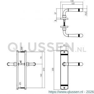 Intersteel Living 1705 deurkruk Emily op schild blind oud grijs 0021.170511