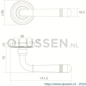 Intersteel Living 1725 deurkruk Emily op rozet oud grijs 0021.172502