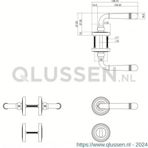 Intersteel Living 1725 deurkruk Emily op rozet met sleutel plaatje oud grijs 0021.172503