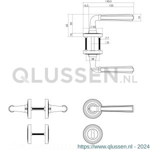 Intersteel Living 1735 deurkruk Bellevue op rozet oud grijs 0021.173502