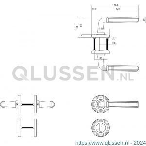 Intersteel Living 1735 deurkruk Bellevue op rozet met sleutel plaatje oud grijs 0021.173503