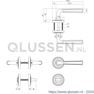 Intersteel Living 1735 deurkruk Bellevue op rozet met WC oud grijs 0021.173510