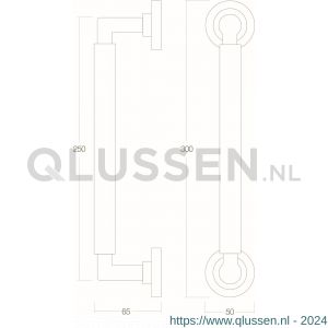 Intersteel Living 4261 greep Bau-stil 250 mm op rozet oud grijs 0021.426180