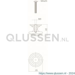 Intersteel Living 8477 meubelknop punt-cylindrisch 25 mm grijs 0021.847740