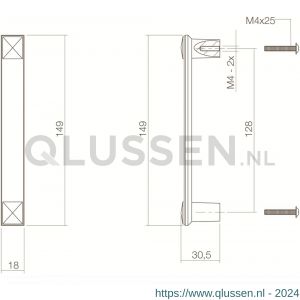 Intersteel Living 8756 meubelgreep kruis grijs 0021.875610