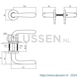 Intersteel Living 0053 deurkruk Merredin op rozet diameter 50x7 mm met 7 mm nokken zwart 0023.005302