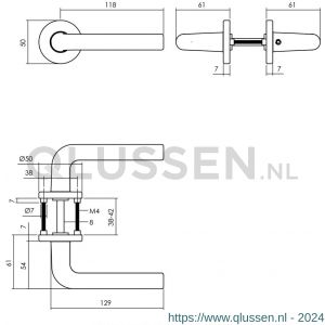 Intersteel Living 0073 deurkruk Derby op rozet diameter 50x7 mm met 7 mm nokken zwart 0023.007302