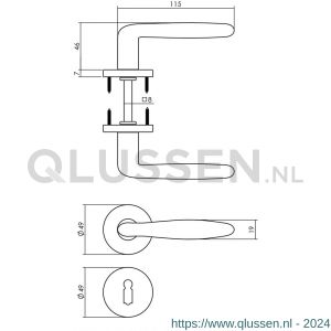 Intersteel Living 0200 deurkruk Phobos op rozet met sleutelplaatje mat zwart 0023.020003