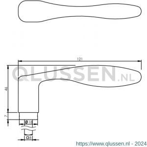 Intersteel 0201 deurkruk Banaan mat zwart 0023.020100