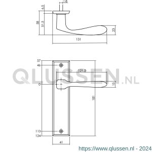 Intersteel Living 0201 deurkruk Banaan met schild 181x41x7 mm blind mat zwart 0023.020111