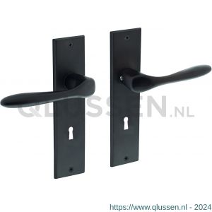 Intersteel Living 0201 deurkruk Banaan met schild 181x41x7 mm sleutelgat 72 mm mat zwart 0023.020126