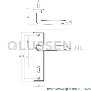 Intersteel Living 0225 deurkruk Sophie met schild 181x41x7 mm sleutelgat 56 mm mat zwart 0023.022524