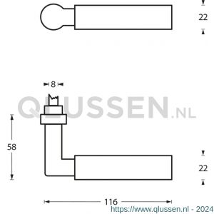 Intersteel 0378 deurkruk Bau-stil mat zwart 0023.037800