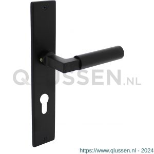 Intersteel Living 0378 deurkruk Bau-stil met schild 236x44x6 mm profielcilindergat 72 mm mat zwart 0023.037836