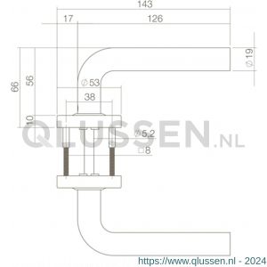 Intersteel Living 0570 deurkruk Luzern op ronde rozet met ring met veer RVS mat zwart 0023.057002