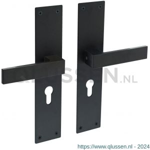 Intersteel Living 0571 deurkruk Amsterdam met schild 250x55x2 mm profielcilindergat 55 mm zwart 0023.057129