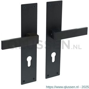 Intersteel Living 0571 deurkruk Amsterdam met schild 250x55x2 mm profielcilindergat 72 mm zwart 0023.057136