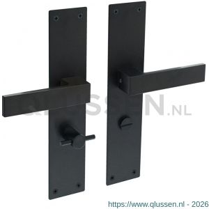 Intersteel Living 0571 deurkruk Amsterdam met schild 250x55x2 mm WC 63/8 zwart 0023.057165
