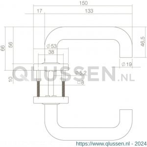 Intersteel Living 0573 deurkruk Bern op ronde rozet met ring met veer RVS mat zwart 0023.057302