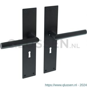 Intersteel Living 0583 deurkruk Jura recht Hoek 90 graden met schild 250x55x2 mm sleutelgat 56 mm zwart 0023.058324