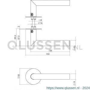 Intersteel Living 1583 deurkruk Jura met rozet zelfklevend diameter 55x2 mm mat zwart 0023.158302