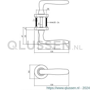 Intersteel Living 1692 deurkruk Bjorn op ronde rozet 52x10 mm met nokken mat zwart 0023.169202