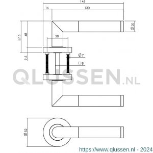 Intersteel Living 1693 deurkruk Bastian op ronde rozet 52x10 mm met nokken mat zwart 0023.169302