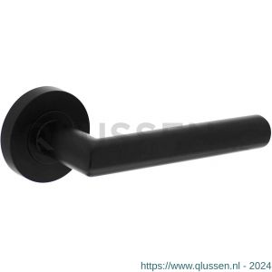 Intersteel Living 1693 deurkruk Bastian op ronde rozet 52x10 mm met nokken mat zwart 0023.169302