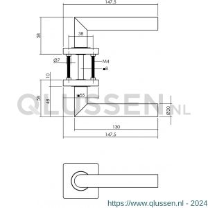 Intersteel Living 1707 deurkruk Bastian op rozet 55x55x10 mm zwart 0023.170702