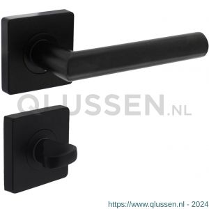 Intersteel Living 1707 deurkruk Bastian op rozet 55x55x10 mm met toiletsluiting 8 mm zwart 0023.170710