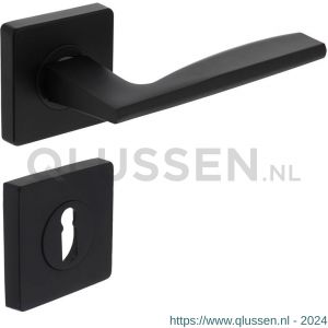 Intersteel Living 1710 deurkruk Apollo op vierkant rozet met nokken met sleutelplaatje mat zwart 0023.171003